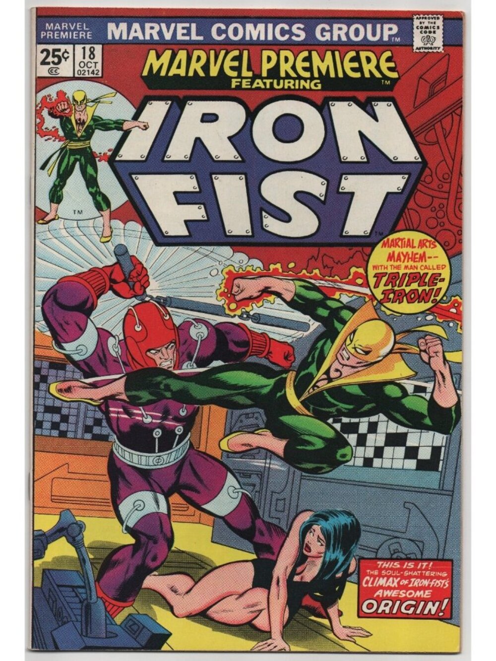 Marvel Premiere 18 Marvel Comics 1974 FN/VF 7.0 Iron Fist MVS 74Gil Kane